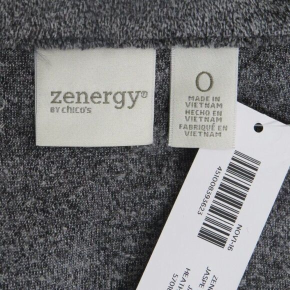 NWT Chico's Zenergy Velour Jaspe Bomber Jacket 0 (Small) Grey Zip Pockets $109 - Picture 7 of 8